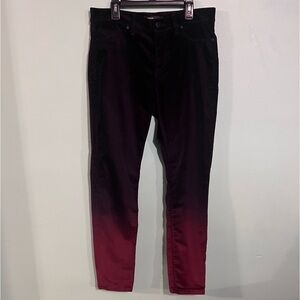 Hudson Velvet Ombre Skinny Ankle Mid-rise pants 28 waist Purple Burgundy NWT